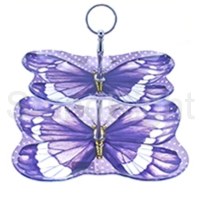 Glass Butterfly Cake Stand - Purple
