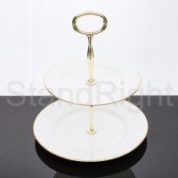 Cake Stand by Duchess China - Two Tier - Gold-edged