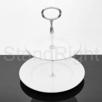 Cake Stand by Duchess China - Two Tier - Platinum-edged